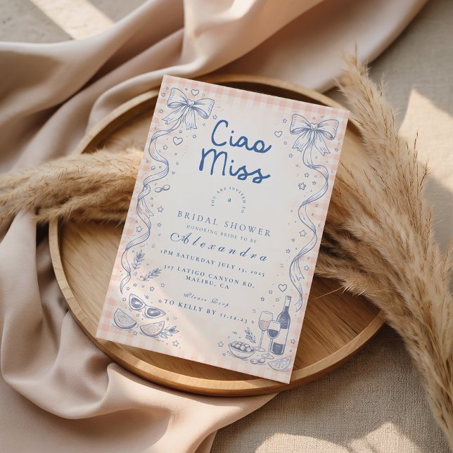 Playful Italian Ciao Miss Bridal Shower Einladung (Von Creator hochgeladen)