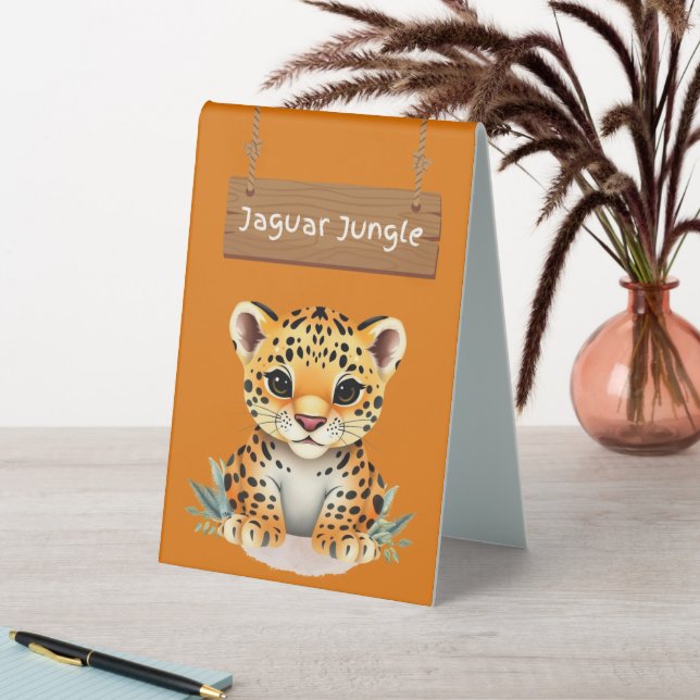 Playful Jaguar Jungle Table Sign Tischaufsteller (In Situ (Tisch))