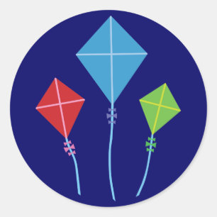 Playful Kites Runder Aufkleber