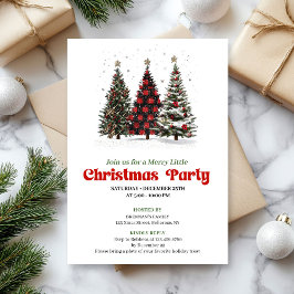 Playful leopard Christmas tree editable invitation