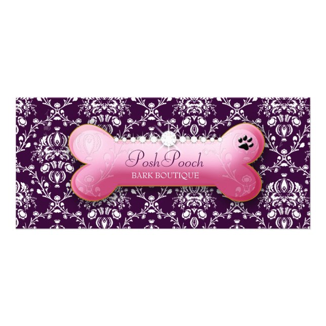 Playful lila Gestell-Karte des Posh Hündchen-311 Werbekarte (Vorne)
