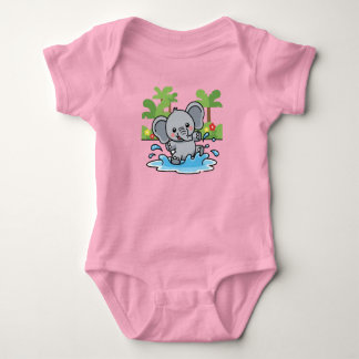 Playful Little Elephant Splash Baby Strampler