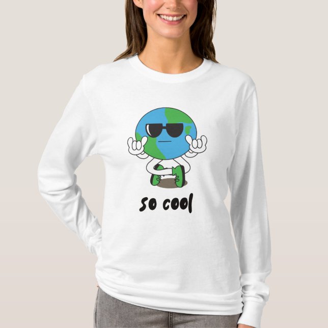 Playful Multi-Color Earth Rock Hand Gesture T-Shirt (Vorderseite)