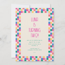 Playful Multicolor Blocks Geburtstagsparty Einladung