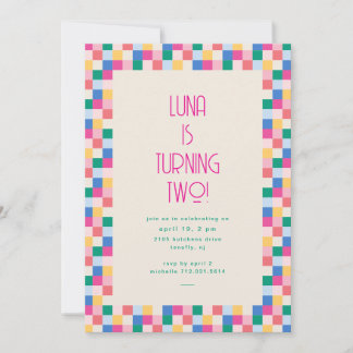 Playful Multicolor Blocks Geburtstagsparty Einladung