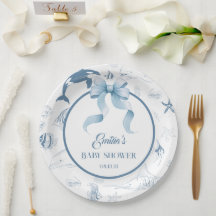 Playful Ocean Blue Sea Life Baby Dusche