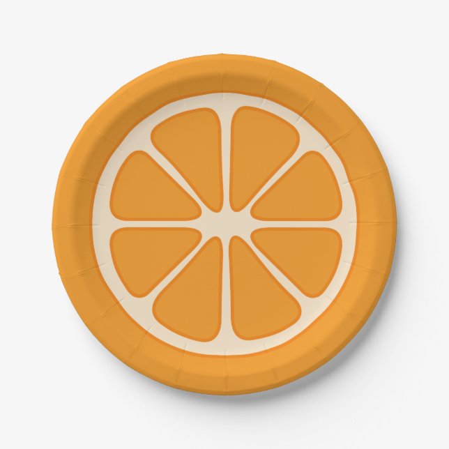 Playful Orange Slice Paper Plate Pappteller (Vorderseite)