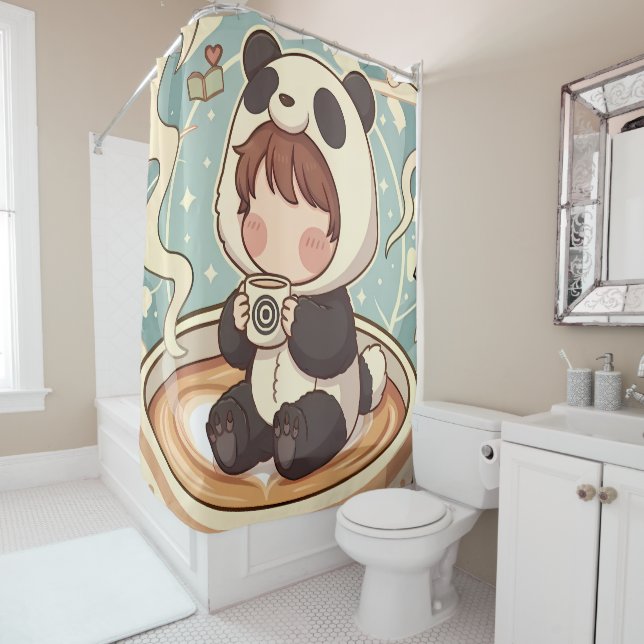 Playful Panda Adventure Shower Curtain Duschvorhang (Beispiel)