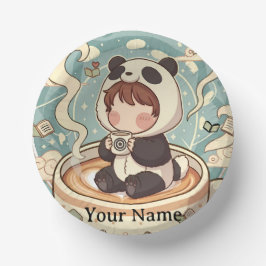 Playful Panda Coffee Ceramic Bowl Pappteller