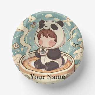 Playful Panda Coffee Ceramic Bowl Pappteller