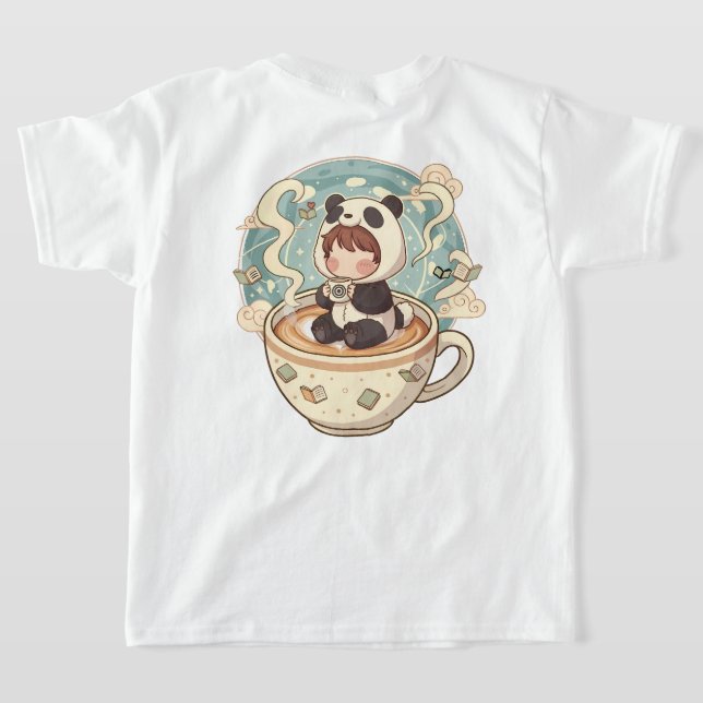 Playful Panda Coffee Kids' T-Shirt (AblageHinten)