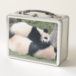Playful Panda Metal Lunchbox
