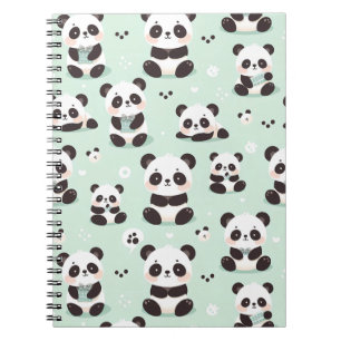 Playful Panda Pattern Notizblock