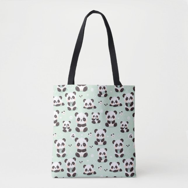 Playful Panda Pattern Tasche (Vorderseite)