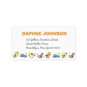 Playful Pastels Ducklings Girl Baby Showadresse Adressaufkleber