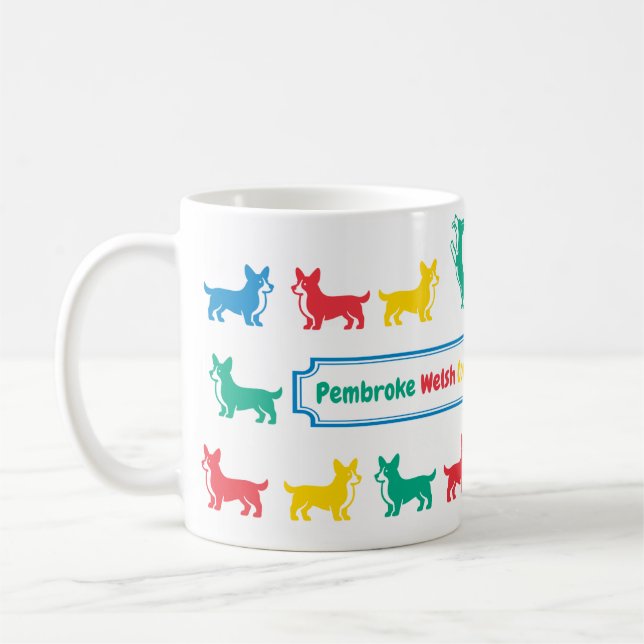 Playful Pembroke Welsh Corgi Tasse (Links)