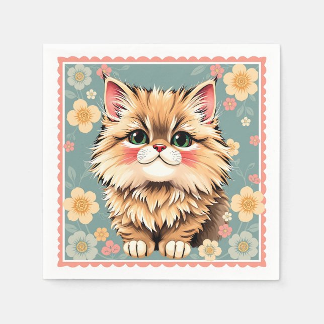 Playful Persian Cat Serviette (Vorderseite)
