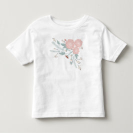 Playful Pink Cream Blue Repeat Floral Print Kleinkind T-shirt