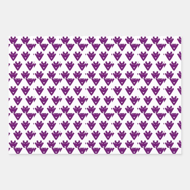 Playful Pixel Faces – Retro-Inspired Geometric Cha Geschenkpapier Set (Vorderseite)