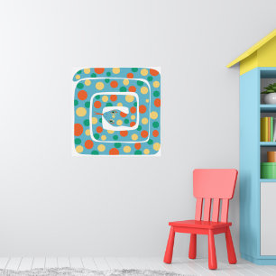 Playful Polka Dot Blue und Orange Abstrakte Schlan Poster