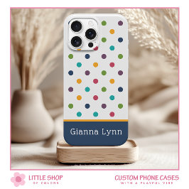 Playful Polka Dots Monogram Case-Mate iPhone Hülle