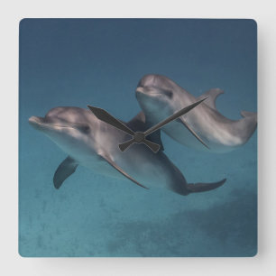 Playful Pose Quadratische Wanduhr