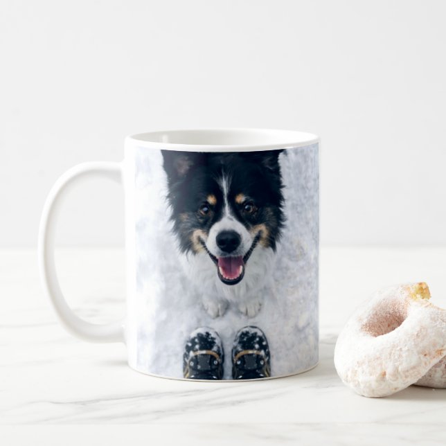 Playful Puppy Coffee Mug | Cute Dog Mug (Avec donut)