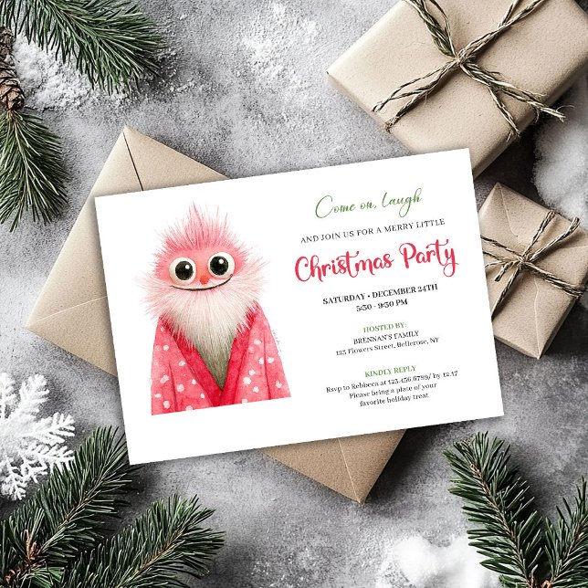 Playful Quirky Santa Modern Holiday Party Card Einladung (Playful Quirky Santa Modern Holiday Party Card)