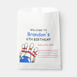 Playful Red & Blue Bowling Thema 6. Geburtstag Geschenktütchen