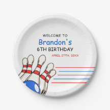 Playful Red & Blue Bowling Thema 6. Geburtstag