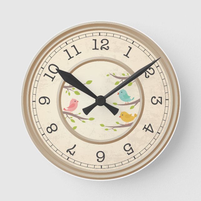 Playful Red Cat and Mouse Wall Clock - Artistic  Runde Wanduhr (Vorderseite)