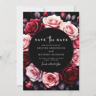 Playful Red Crimson Red Wedding Save The Date