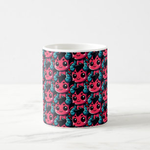 Playful Red Devil - Cartoon, Charakter, Rot, Kawai Kaffeetasse