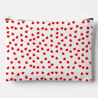 Playful Red Hearts White Zubehörtasche