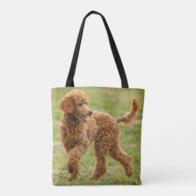 Playful Red Poodle Puppy Dog Tasche (Rückseite)
