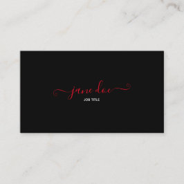Playful Red Stylish Business Brand Identity Black Visitenkarte