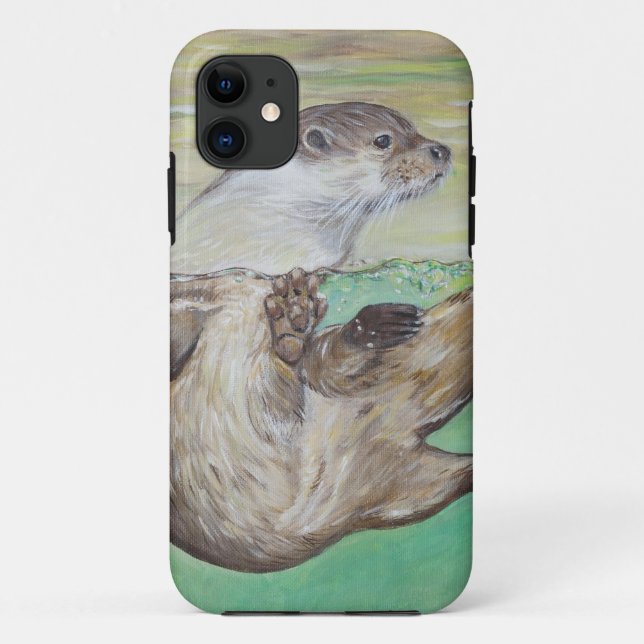 Playful River Otter Painting Case-Mate iPhone Hülle (Rückseite)