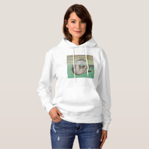 Playful River Otter Painting Hoodie
