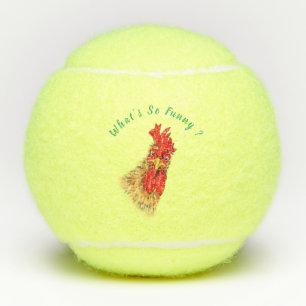 Playful Rooster Tennis Balls - What's So Funny  Tennisbälle