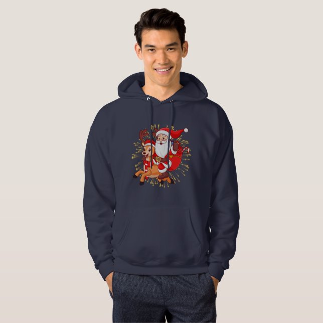 **"Playful Santa Claus Design – Fun and Festive Ch Hoodie (Vorne ganz)