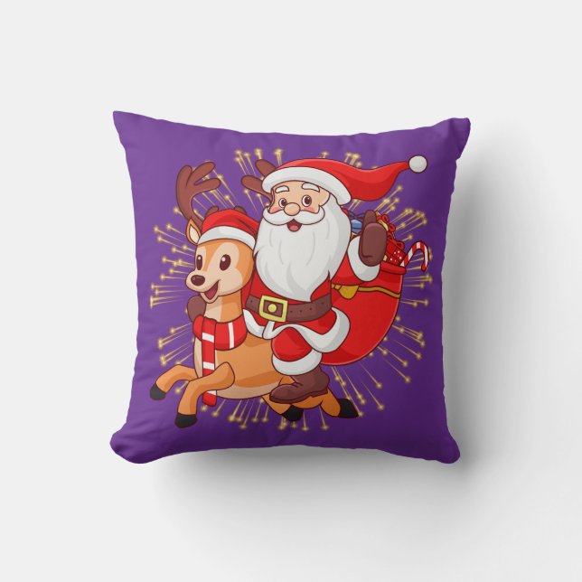 **"Playful Santa Claus Design – Fun and Festive Ch Kissen (Vorderseite)