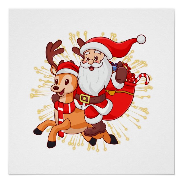 **"Playful Santa Claus Design – Fun and Festive Ch Poster (Vorderseite)