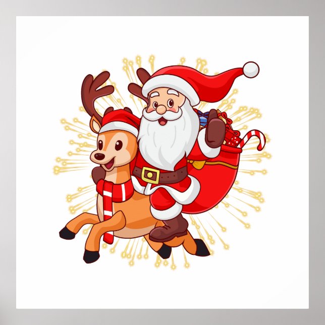 **"Playful Santa Claus Design – Fun and Festive Ch Poster (Vorne)