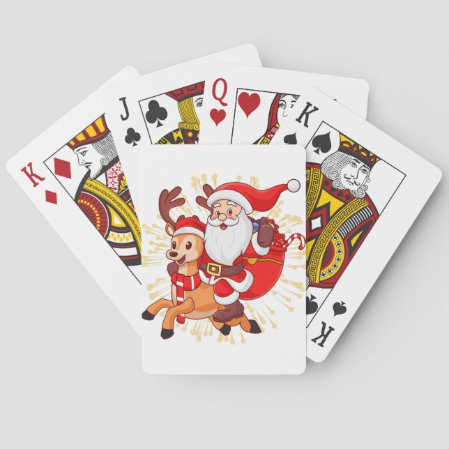 **"Playful Santa Claus Design – Fun and Festive Ch Spielkarten (Rückseite)