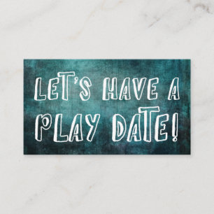 Playful Schriftart Dark Aquamarin Grunge Mommy Pla Telefonnummerkarte