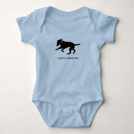 Playful schwarzer Labrador des Babybodysuits Baby Strampler