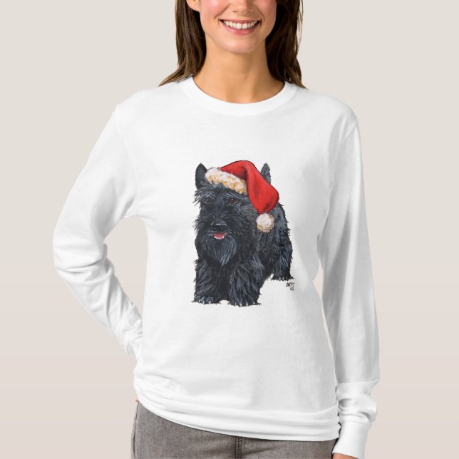 Playful Scottie Christmas T-Shirt (Vorderseite)