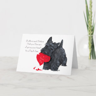Playful Scottish Terrier Valentine Card Feiertagskarte