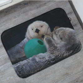 Playful Sea Otters Foto Badematte