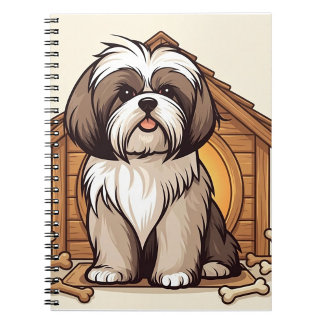Playful Shih Tzu Dog House  Notizblock